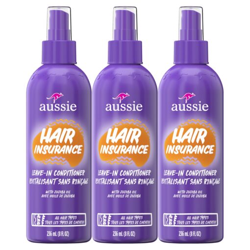 Aussie Leave in Conditioner Spray, with Jojoba & Sea Kelp, Hair Insurance, 8 fl oz, Triple Pack Citrus 8 Fl Oz (Pack of 3)