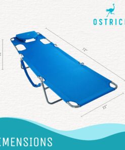 Alternative view of Ostrich Chaise Lounge Beach Chair for Adults with Face Hole- Versatile, Folding Lounger for Outside Pool, Sunbathing and Reading on Stomach - Deluxe, Foldable Laying Out Chair for Tanning (Blue) Blue
