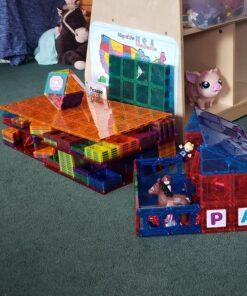 Mag-Genius Magnet Tiles Super Big Magnet Toy Building Toy Board Size of 16 Magnet Tiles 3 Stabilizer 12" X 12" Magnet Plates Compaible with Any Other Brand 22 81DDVdGqFL