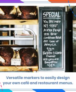 Chalkola 5 White Chalk Markers for Chalkboard Signs, Blackboard, Car Window, Bistro, Glass | 5 Variety Pack - Thin, Fine Tip, Bold & Jumbo Size Erasable Liquid Chalk Pens (1mm, 3mm, 6mm, 10mm, 15mm) 28 81DDusEMAXL