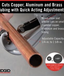 RIDGID 31632 Model 151 Quick-Acting Tubing Cutter with 1/4"-1-5/8" Cutting Capacity, Silver Black Tubing Cutter, Small 23 81DFLahGuGL