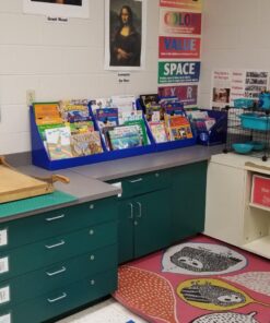 Classroom Keepers Sturdy Cardboard Book Shelf, 3-Tiered, Blue, 17" H x 20" W x 10" D, 1 Unit Mailbox 40 81DG0OGJy6L