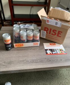 RISE Brewing Co. Original Black Nitro Cold Brew Coffee, Sugar, Vegan, Organic & Non-GMO, Low Acidity, 7 fl. oz. Cans (12 Pack) 7 Fl Oz (Pack of 12) 34 81DGwBiCt L