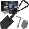 RHINO USA Folding Survival Shovel w/Pick - Heavy Duty Carbon Steel Military Style Entrenching Tool for Off Road, Camping, Gardening, Beach, Digging Dirt, Sand, Mud & Snow. 20 81DK0nICVFL