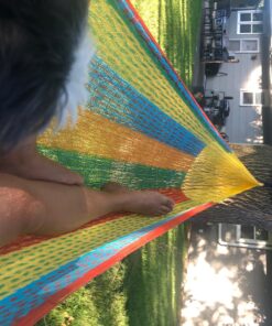 Hammocks Rada Mayan-Made Matrimonial Yucatan Hammock - Two Person Hammock - Artisan Crafted in Central America - Fits 12.5 to 13 Feet Hammock Stand - Up to 550 Pounds, Tropical Multicolor Multi Color 34 81DKGCj3UDL