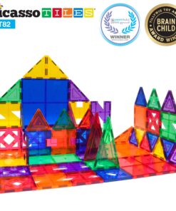 PicassoTiles® PT82 Creativity Set Magnet Building Tiles Clear Color Magnetic 3D Building Block - Creativity Beyond Imagination! Educational, Inspirational, Conventional, Recreational 28 81DLPjR0uOL