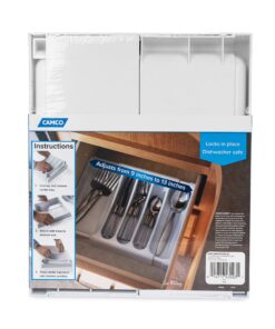 Camco Adjustable Cutlery Tray - Designed for RV and Compact Kitchen Drawers , Adjusts between 9" and 13" for An Easy Custom Fit -White (43503) White 16 81DLlAx7DL