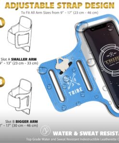 TRIBE Running Phone Holder Armband. iPhone & Galaxy Cell Phone Sports Arm Bands for Women, Men, Runners, Jogging, Walking, Exercise & Gym Workout. Fits All Smartphones. Adjustable Strap, CC/Key Pocket L: iPhone+/Pro Max/XR/XS Max/Galaxy+/Ultra/Note 14 81DM3PAf 9L