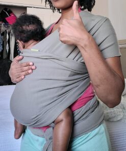 Boba Wrap Baby Carrier - Original Stretchy Infant Sling, Perfect for Newborn Babies and Children up to 35 lbs (Gray) Grey 39 81DMjpOaB8L