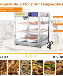 WeChef 3-Tier Commercial Food Warmer Display Pizza Warmer Countertop Pastry Warmer for Restaurant Cafe Buffet 20x20x24 20" Length - 3 Tier 17 81DMx5MEL