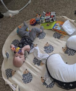 3 Sprouts Play Mat Bag – Large Portable Floor Activity Rug for Baby Storage - Hedgehog 21 81DP ICkBKL