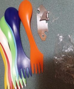 Tapirus Spork to Go V8 Set - 8 Colorful Durable and BPA Free Sporks - Spoon, Fork and Knife Combo Utensils Flatware Mess Kit for Camping and Outdoor Activities - with Bottle Opener and Carrying Case 26 81DSKyHV2wL