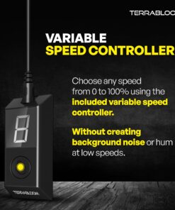 TerraBloom 4 Inch Inline Fan ECMF-100 - Quiet HVAC Grow Tent Fan with Digital Speed Controller- Premium Metal Casing 40-75% Energy Efficient EC Motor - For Large Spaces 4" / 100mm Diameter (141CFM, 21W, Steel Housing) 25 81DUcVAhcL