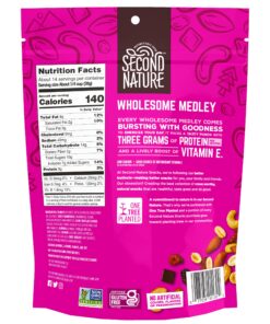 Alternative view of Second Nature Wholesome Medley Trail Mix - 14 oz Resealable Snack Pouches (Pack of 6), Certified Gluten-Free Snack - Dark Chocolate, Dried Fruit and Nut Trail Mix, Ideal for Travel Snacks 14 Ounce (Pack of 6)