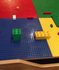 KidKraft 2-in-1 Reversible Top Activity Table with 200 Building Bricks and 30-Piece Wooden Train Set, Natural, Gift for Ages 3+ 51 81DW0hI3PJL