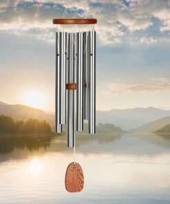 Woodstock Wind Chimes Amazing Grace Chime Medium (24'') Silver Wind Chime Inspirational and Memorial Gifts Wind Chimes for Outside Patio Home or Garden Decor (AGMS) 24 81DWnMaONML