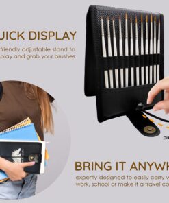 MyArtscape Miniature Paint Brushes with Holder, Set of 12 for Detail & Fine Point Painting - use with Acrylic, Watercolor, Oil, Gouache - for Pinstriping, Warhammer 40k & Lettering - Art Supplies Miniature Brushes With Holder 19 81DadiJCRQL 1