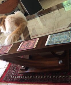 Rug Coasters, Set of 4 Turkish Carpet Style Table Drink mats, Absorbent Kitchen and Dining Accessories, Spill & drip Protection, Rectangular Mix-2 18 81DaeoJXO3L