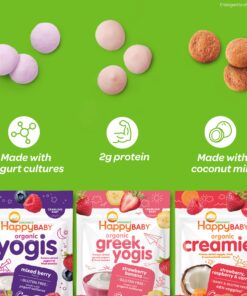 Happy Baby Organics Greek Yogis Freeze-Dried Greek Yogurt and Fruit Snacks Strawberry/Banana, 1 Ounce Bag (Packaging May Vary) 13 81DaofAAc2L