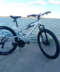 Mongoose Impasse Full Suspension Mountain Bike, Men and Women, 18-Inch Aluminum Frame, 29-Inch Wheels, Front and Rear Disc Brakes, Twist Shifters, 21-Speed Rear Deraileur, Silver 34 81DbPeJbZHL