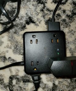 TROND Power Strip Surge Protector - Flat Plug Extension Cord, 8 Widely-Spaced Outlets, 4 USB Charger(1 USB C Port), 5FT Ultra Thin Cord, 1440J, Flat Wall Plug, Desk Charging Station for Travel, Black 5 FT-1 USB C 49 81DdBao4ugL