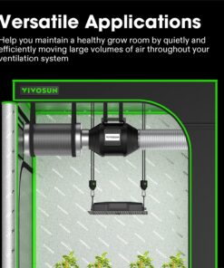Alternative view of VIVOSUN R6 6 Inch 390 CFM Inline Duct Fan with Variable Speed Controller HVAC Blower for Ventilation