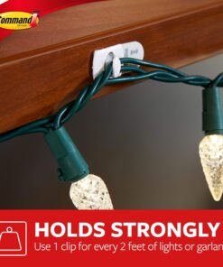 Command Small Decorating Clips, Damage Free Hanging Light Clips with Adhesive Strips, No Tools Small Wall Clips for Hanging Lights and Cables, 40 White Clips and 48 Command Strips 40 Clips 26 81DhT45CTFL