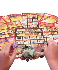 ROCK ON! Geology Game with Rock & Mineral Collection – Collect and Learn with STEM-based Educational Science Kit in Carrying Tote - Amethyst, Rhodonite, Selenite Crystal, Unakite and lots more 26 81DhkB66aUL