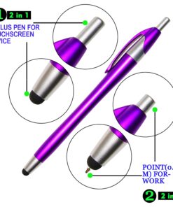 SKOLOO Stylus Pens for Touch Screens,Pack of 14, 2-in-1 Click Ball Pen, Ballpoint Pen and Slim Stylus for Universal Tablet Smartphone, Multi-Colored 14 81Dl0b84BEL