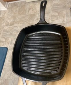 Lodge L8SGP3 Cast Iron Square Grill Pan, Pre-Seasoned, 10.5-inch 10.5 Inch 64 81Dll9EVP5L