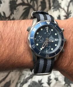 Benchmark Basics Nylon Watch Band - Waterproof Ballistic Nylon One-Piece Military Watch Straps for Men & Women - Choice of Color & Width - 18mm, 20mm, 22mm or 24mm Black / Grey Bond Striped 34 81Dp xMPcjL