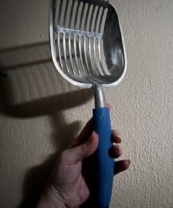 Chi-buy The Latest Update Metal Cat Litter Scoop POLISHING Blue Handle,Aluminum Alloy with TABS/Round Teeth Pet Kitty Litter Scooper 23 81DpDIYdNZL