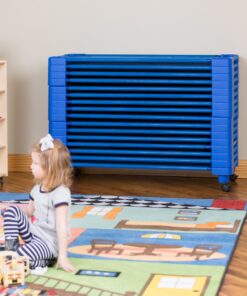 Sprogs Heavy Duty Childrens Standard 52"L Stackable Daycare Cots for Preschool Kids Sleeping, Resting, and Naptime, SPG-021-5, Blue (Pack of 6) Standard (52" L) 20 81Dpk6BNs3L
