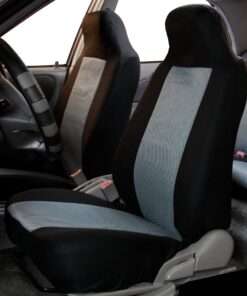 Alternative view of FH Group Full Set Car Seat Covers Classic Cloth Universal Fit Gray Black Seat Covers,Washable High Back Combo Small Car Seat Cover Design Front Seat Covers Seat Cover for SUV, Sedan Car Accessories