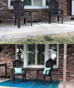 Fab Habitat Outdoor Rug - Waterproof, Fade Resistant, Crease-Free - Premium Recycled Plastic - Striped - Large Patio, Deck, Sunroom, Camping, RV - Cancun - Turquoise & Moss Green - 6 x 9 ft 6' x 9' Rectangular 41 81Ds0jAIlGL 1