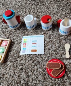 Melissa & Doug 20-Piece Steep and Serve Wooden Tea Set - Play Food and Kitchen Accessories | Play Tea Set, Pretend Play Tea Set Toy For Kids Ages 3+ 24 81DtPfj95L 1