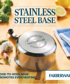 Farberware Classic Stainless Steel 1-Quart Covered Straining Saucepan, Silver Saucepan w/ Straining Lid (1 Quart) 16 81DvEVYYkbL