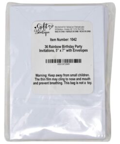 36 Happy Birthday Party Invitations with Envelopes with Multi Color Confetti Rainbow Theme Fill In Card Invites For Teens Kids Girls Boys Parties Favor Supplies Decorations 13 81Dw5apltxL