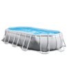 Intex 26795EH Prism Frame 16.5ft x 9ft x 48in Outdoor Above Ground Oval Swimming Pool Set with Filter Pump, Pool Cover and Ladder, Gray 16.5ft x 9ft x 48in / Oval
