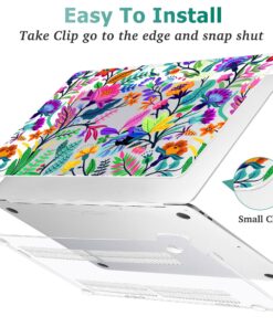 May Chen Compatible with New MacBook Air 13 inch Case 2021, 2020 2019 2018 Release Model: M1 A2337 A2179 A1932, Floral Leaves Garden Rainbow Hard Shell Case for New Mac Air 13 & Retina Dispaly Bright Colorful Flowers 26 81Dxygo1tFL