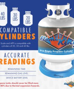 Alternative view of Flame King Smart Wireless Propane Tank Scale - Bluetooth Gas Gauge with App Connectivity for BBQ and Grills Monitors Multiple Propane Cylinders - 20/30/40 lb Tanks
