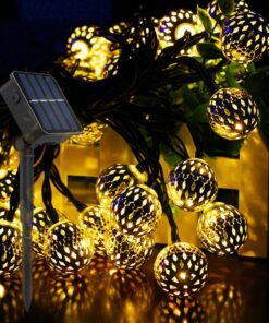 Globe String Lights, CMYK 20 Ft 40 Balls Waterproof LED Fairy Lights, Outdoor Starry Lights Solar Powered String Lights, Decorative Lighting for Home, Garden, Party, Festival, Warm White 24 81DylpFXncL