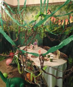 Beistle Jungle Trees Wall Backdrop, 4’ x 30’ – Photo Backdrop, Easy to Adhere Wall Covering, Tropical Party Decorations, Jungle Party Decorations, Greenery Backdrop, Party Decor 38 81E vTXJCSL 1