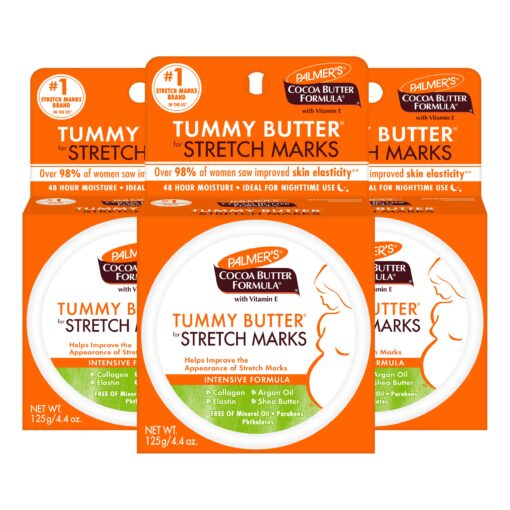 Palmer's Cocoa Butter Formula Tummy Butter Balm for Stretch Marks and Pregnancy Skin Care, 4.4 Ounces (Pack of 3) 4.4 Ounce (Pack of 3)