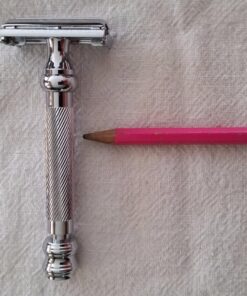 Parker Safety Razor, 99R Chrome Long Handle Heavyweight Butterfly Open Double Edge Safety Razor for Men, 5 Parker Premium Platinum Double Edge Razor Blades Included 52 81E19iA37BL