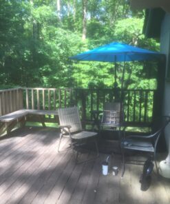 Patio Umbrella Mosquito Netting - Polyester Mesh Screen with Zipper Opening and Water Tube at Base to Hold in Place - Helps Protect from Mosquitoes - Fits 9FT Umbrellas and Patio Tables - Black 48 81E2MD5NwQL