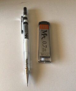 MozArt Mechanical Pencil Set with Case - 4 Sizes: 0.3, 0.5, 0.7 & 0.9mm with 30 HB Lead Refills Each & 4 Eraser Refills -Sketch, Drafting, Art, Drawing Supplies (Clear) Clear 53 81E2XNyjMLL