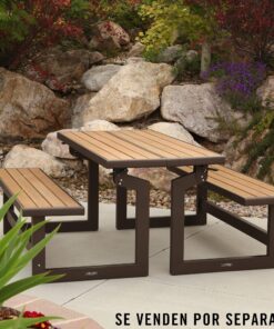 Lifetime 60054 Convertible Bench / Table, Faux Wood Construction, Brown 31 81E3IHA fVL