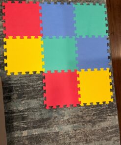 Foam Floor Mats - Interlocking EVA Foam Padding for Home Gym - Non-Toxic 8-Piece Play Mat Set for Toddlers, Babies, and Kids by Stalwart (Multicolor) 26 81E3Za7GnXL