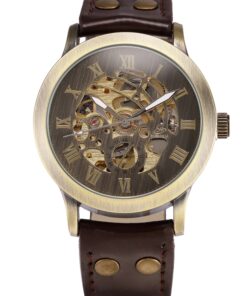AMPM24 Men's Steampunk Mechanical Leather Bronze Skeleton Self-Winding Auto Wrist Wacth PMW198 16 81E3xF8OG3L